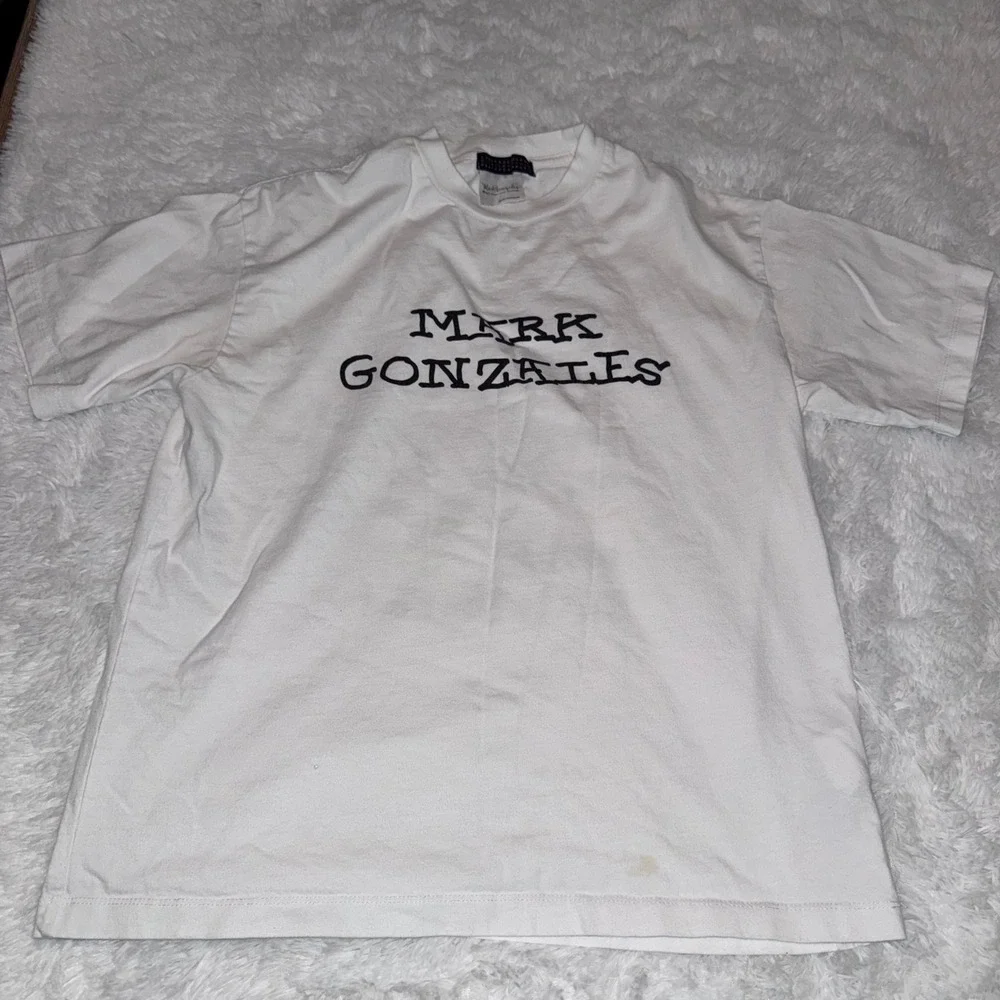 Mark Gonzales Graphic T-Shirt Mens L stains Don't Catch A Wave Skateboard Tee